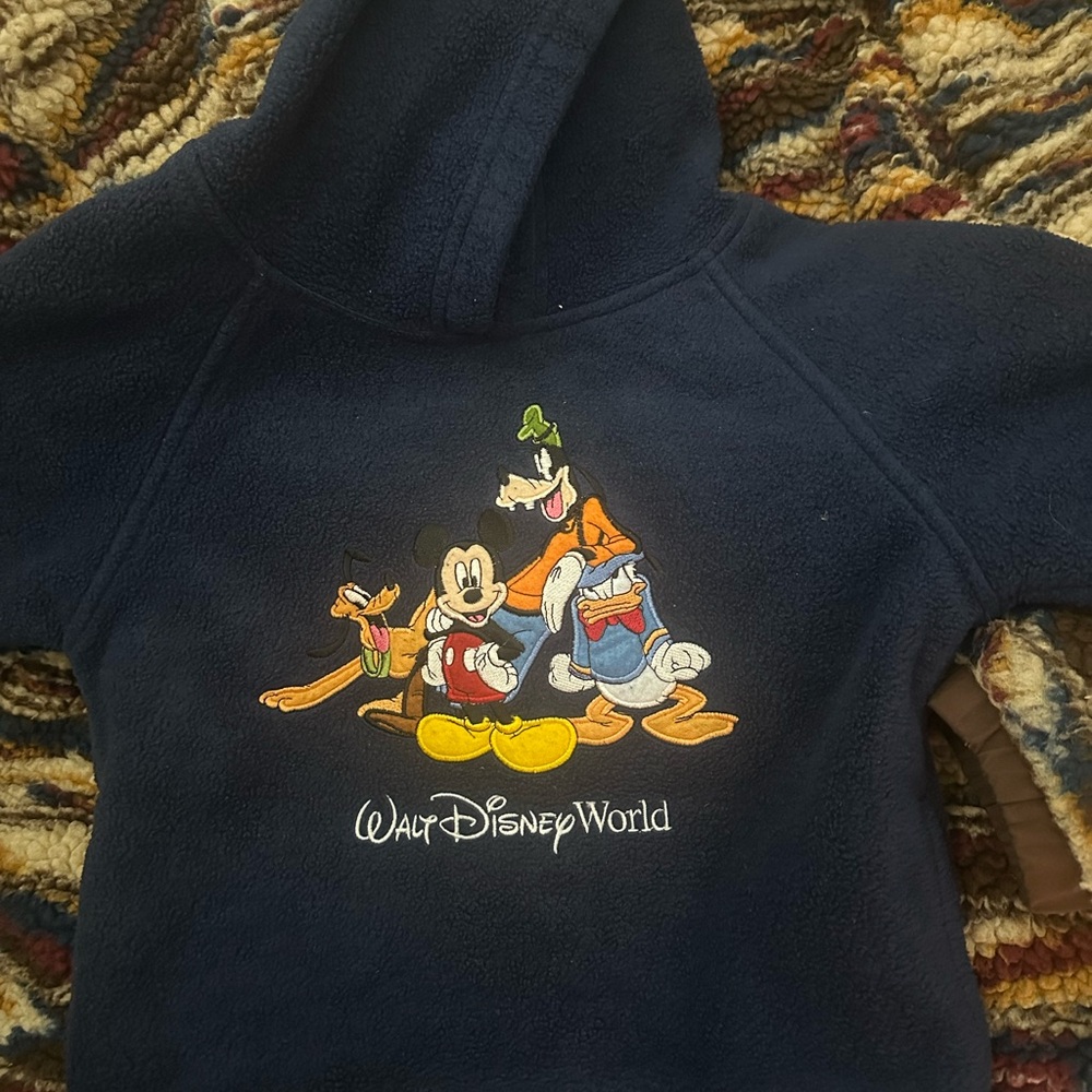 Disney Navy Sweatshirt with Mickey, Goofy, and Donald